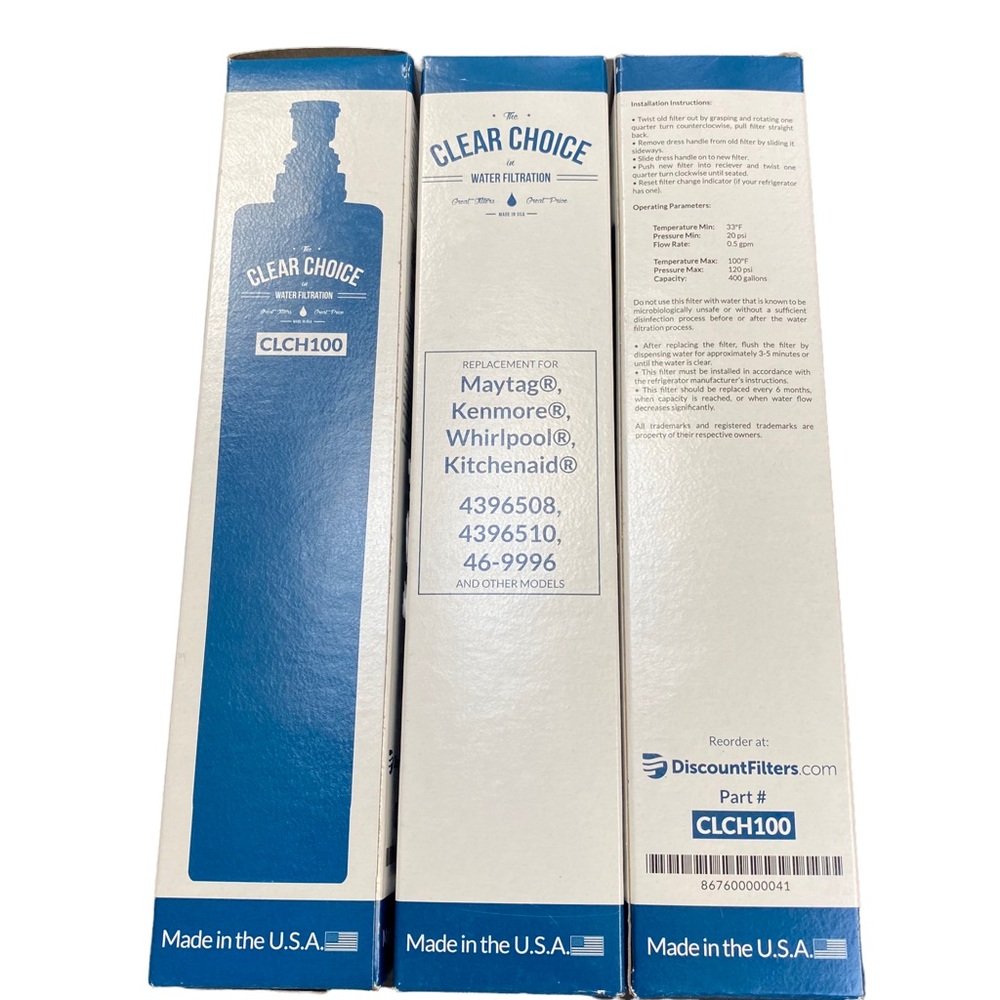ClearChoice Replacement Water Filter 3-Pack for 4396508 4396510 46-9996 NEW